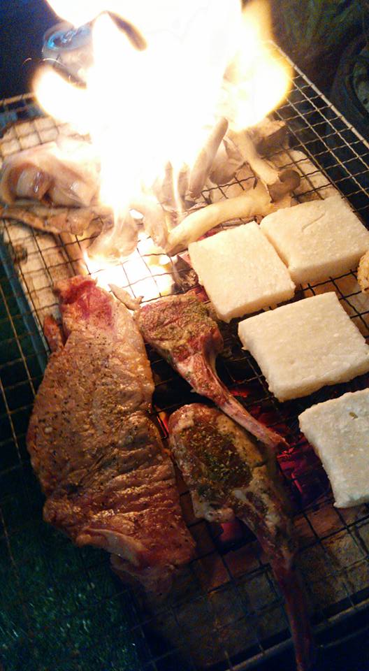 BBQの炭火。